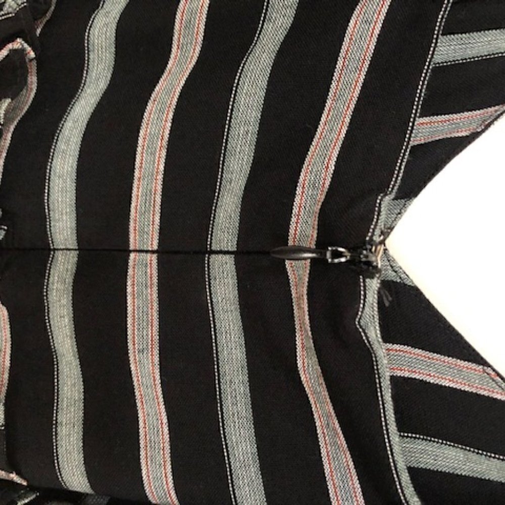 FRANCESCA'S Harper Heritage Antonia Belted Black Striped Jumpsuit - Picture 6 of 8